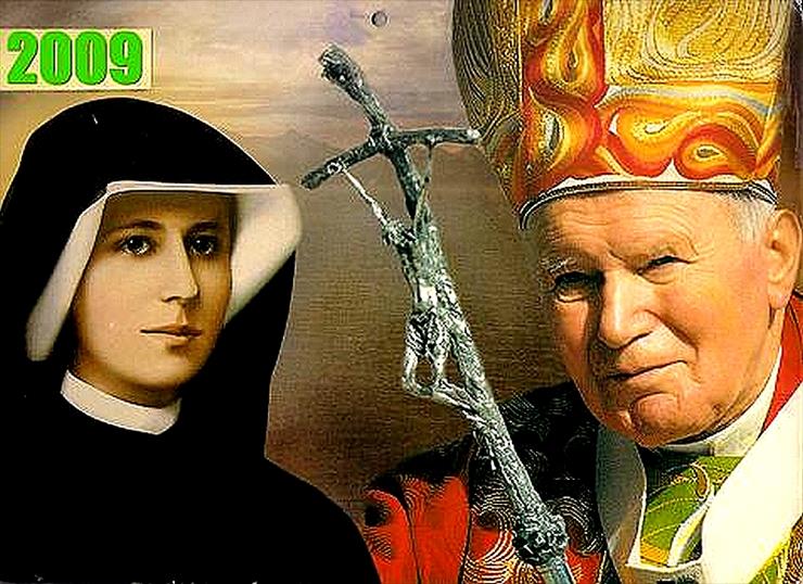  Jan Paweł II - papież - Jan Pawel II i św.Faustyna.jpeg