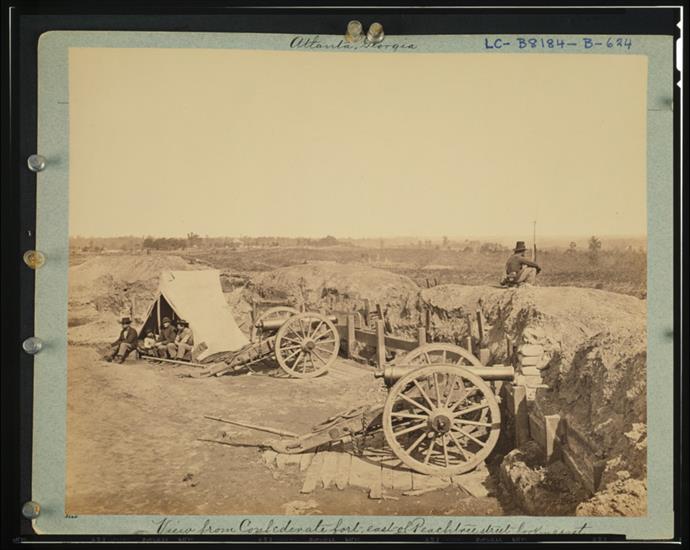 Marynarka, artyleria - libofcongr237 View from Confederate fort, east of...Peachtree Street, looking east, Atlanta, Georgia.jpg