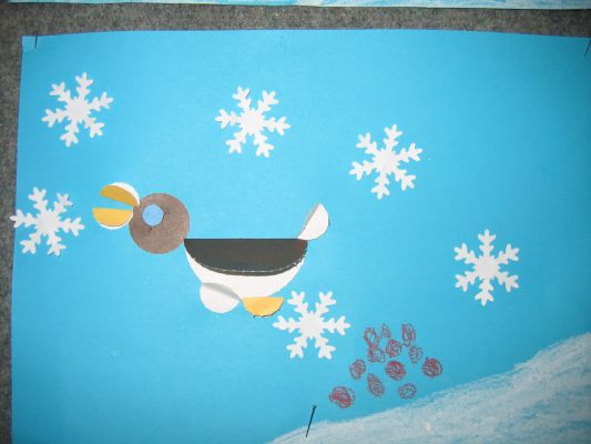 zima - Praca plastyczna ptaki zimą - origami płaskie 21.jpg