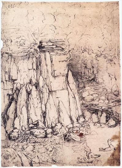 Studies  drawings - Cavern with ducks1482-85Royal Library, Windsor.bmp