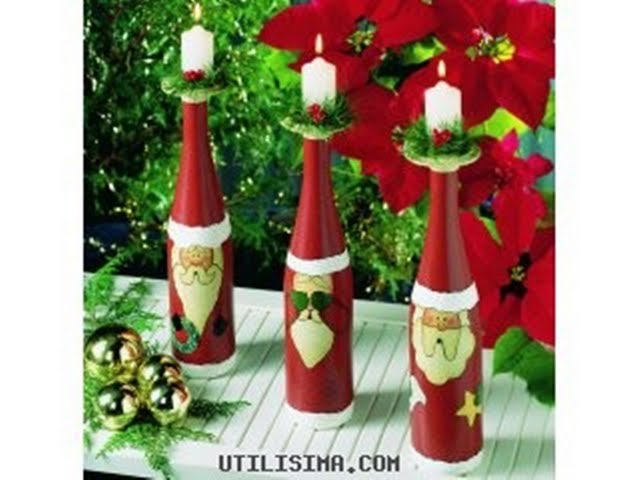 Ozdoby bożonarodzeniowe - świeczniki mikołajki z butelki.jpg