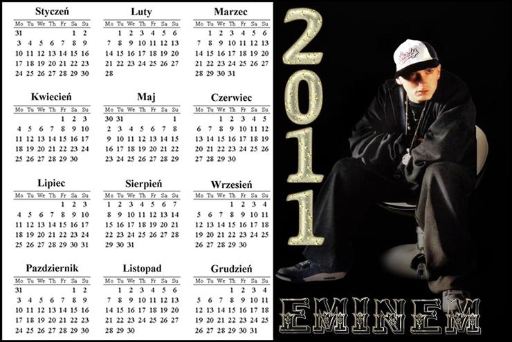 Kalendarze 2011 - Kalendarz 2011 EMINEM.jpg
