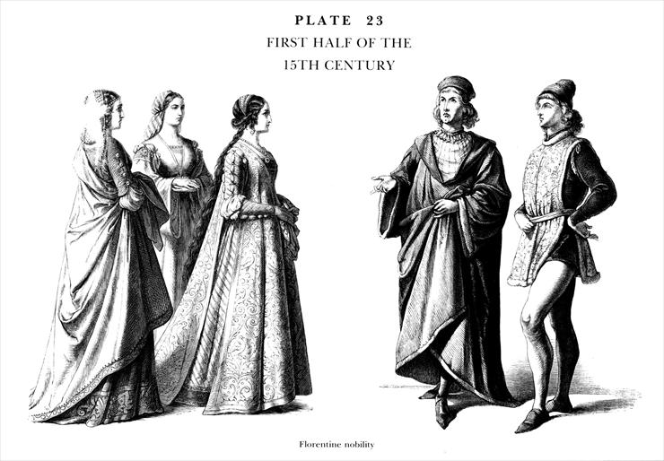 Moda z dawnych wieków - Planche 23a Premire moiti du XVme Sicle, FirstHalf of the 15Th Century.jpg