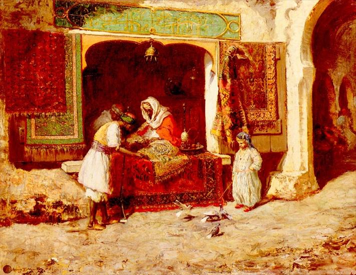Orientalist Art Paintings - różni artyści - Thomas Millar Addison - The Rug Merchant.jpg