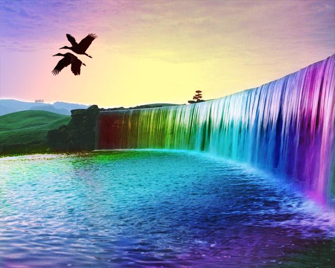 Fascynujące Tapety - Rainbow-Waterfalls-Of-Dreams.jpg