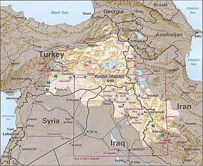Mapy współczesne świat - 734px-Kurdish-inhabited_area_by_CIA_1992.jpg