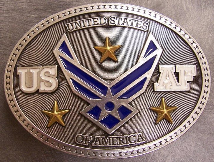 6 KLAMRY DO PASKÓW - US Air Force Pewter Belt Buckle USB.JPG