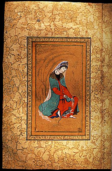   Perskie Miniatury XII-XVII - 1626  Anonyme Dame au chat  Ispahan.jpg