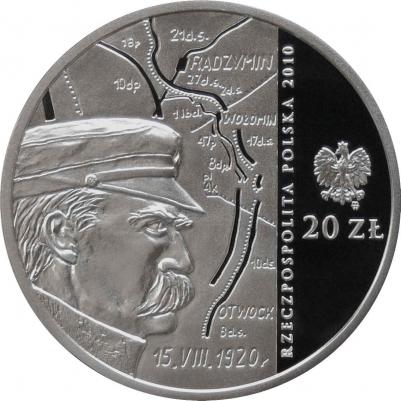 1 - Moneta z Piłsudskim na 90. rocznicę bitwy warszawskiej. awers.jpeg