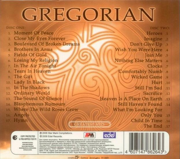 Greatest Hits I - Gregorian - Greatest Hits - back.jpg