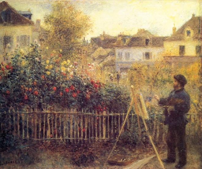 malarstwo - Pierre Auguste Renoir Claude Monet Painting in his Garden at Argenteuil, 1875.jpg