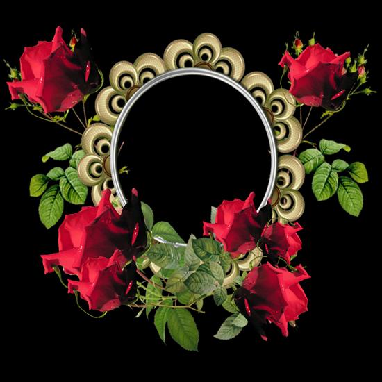 Czerwone - 1-     cluster frame red roses.png