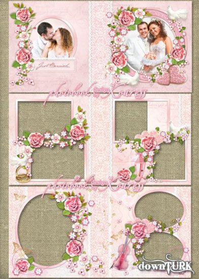 Wedding photobook with... - Wedding photobook with pink flowers - Love and tenderness by Koaress - 2.jpeg